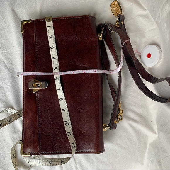 Elegant F.lli Mugnai Firenze Vintage Leather Burgundy Crossbody Bag - Picture 6 of 6